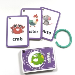Custom Printing Education Kindergarten Baby Children Kids Animal Flash Card Game Educational Flashcard